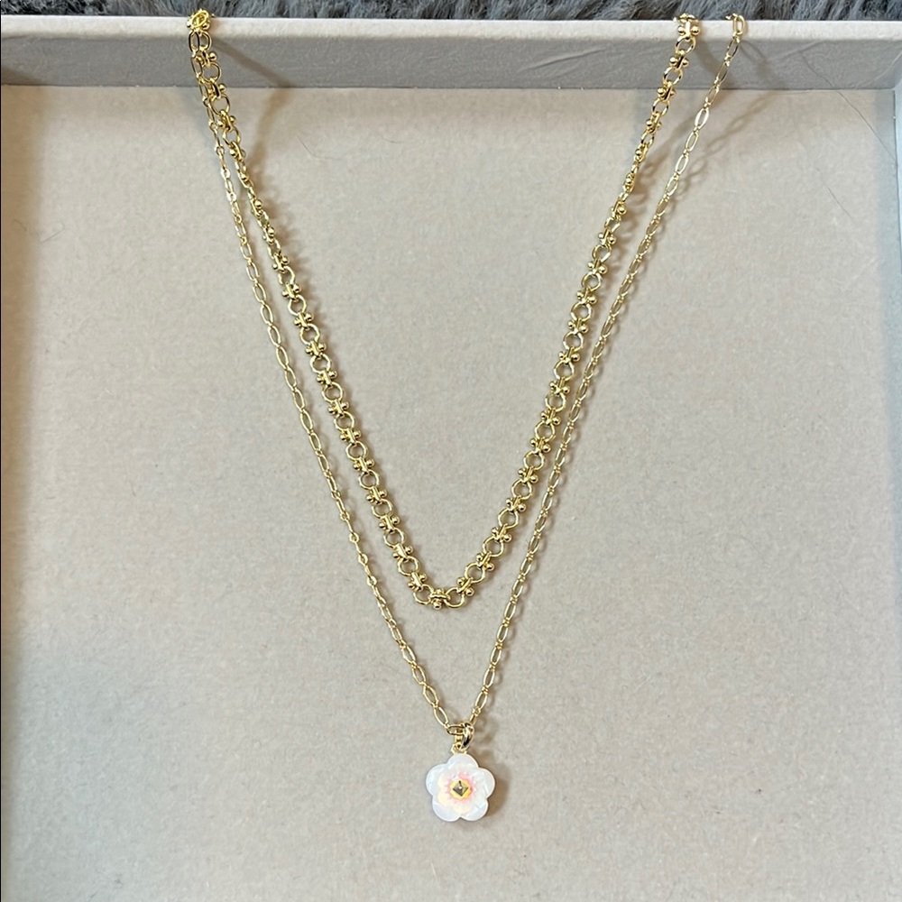 Kendra Scott Deliah Multi Strand Necklace Gold/White Mix